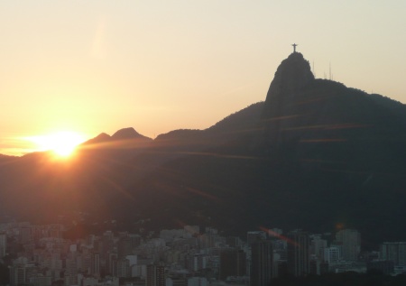 View of Sunset in Rio De Janeiro from Sugarloaf Mountain